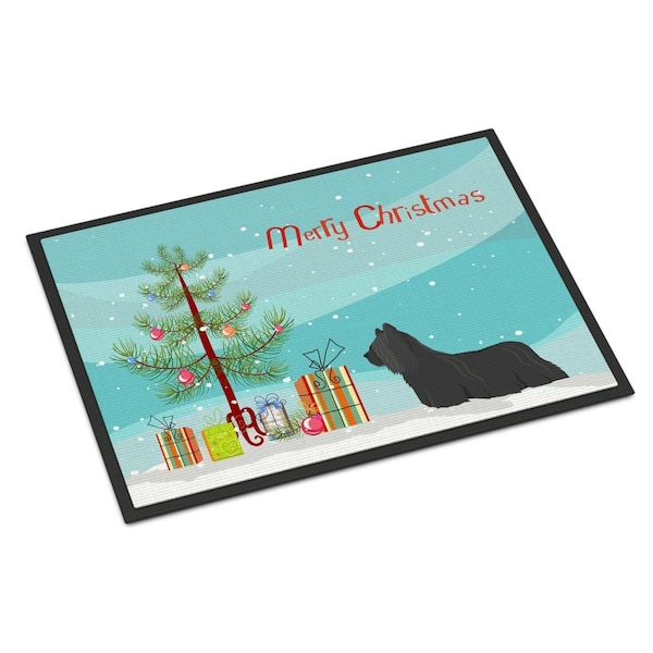 Carolines Treasures 24 x 36 in. Skye Terrier Christmas Tree Indoor or Outdoor Mat CK3564JMAT - main